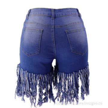 women's tassels denim shorts